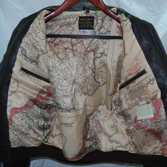 VTG🔥Size:L TYPE G-1 Classic Bomber Flight Patchwork LEATHER Bomber Jacket USA - Picture 12 of 15